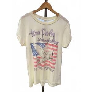 NEW RECYCLED KARMA women's tom petty graphic tee in pearl
